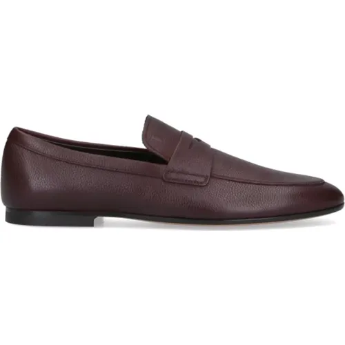 Braune Slip-On Mokassins Lederschuhe,Flache Ledermokassinschuhe - TOD'S - Modalova