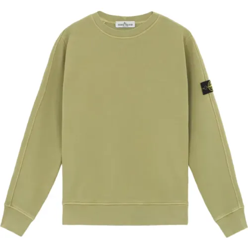 Grüner Pullover aus Plüschbaumwolle - Stone Island - Modalova