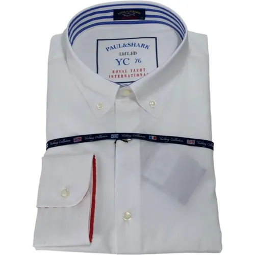 Camicia Shirt Botton Down Slim Fit P16P1308Sf Col. 010 , male, Sizes: XL - PAUL & SHARK - Modalova