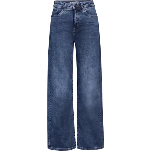 Blaue Einfache Damen Jeans Reißverschluss Knopf , Damen, Größe: W26 L30 - Street One - Modalova