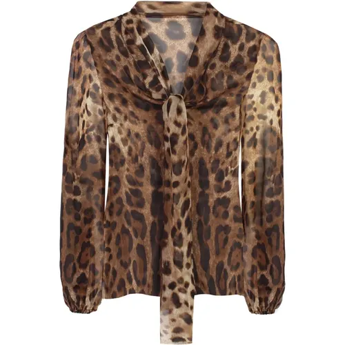 Leopardenmuster Chiffonbluse - Dolce & Gabbana - Modalova