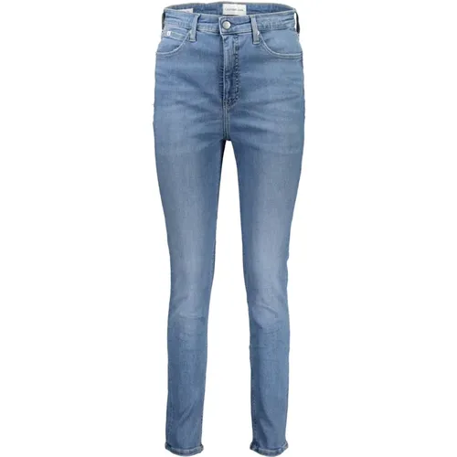 Cotton Skinny Jeans with Logo Detail and Fabric , female, Sizes: W25, W26, W28, W27, W29 - Calvin Klein - Modalova