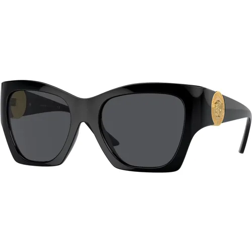 Schwarz Graue Sonnenbrille Ve4452-Gb1/87 , Damen, Größe: 55 MM - Versace - Modalova