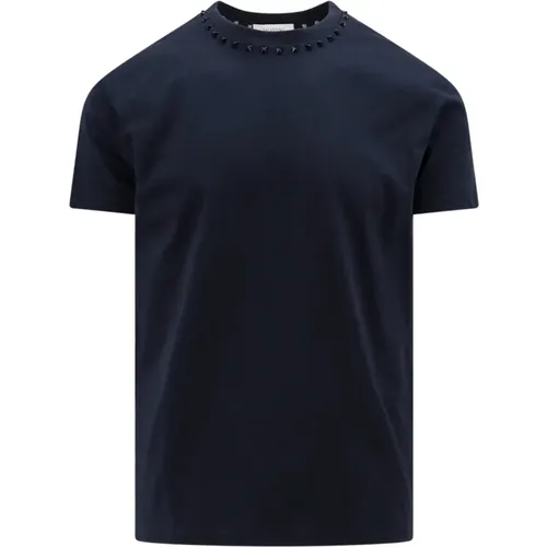 Black Untitled Studs Cotton T-Shirt , male, Sizes: S, M, L - Valentino - Modalova