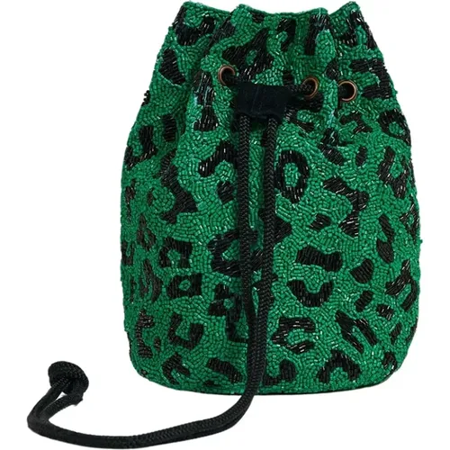 Adorned Khaki Bombonera Enquiry Bag , female, Sizes: ONE SIZE - Essentiel Antwerp - Modalova