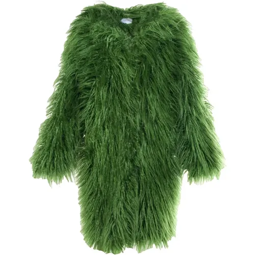 Faux Fur Coat with Snap Fasteners , female, Sizes: S, M - Fortini - Modalova