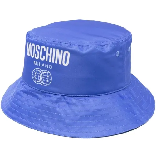 Logo-Print Bucket Hat for Men , male, Sizes: M - Moschino - Modalova