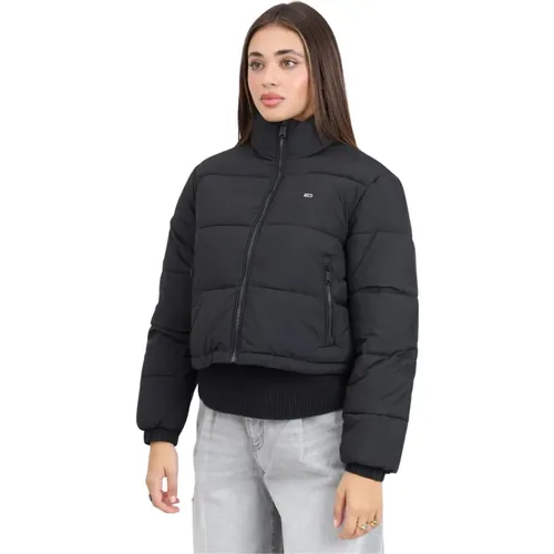 Schwarze Steppjacke Urbaner Stil - Tommy Jeans - Modalova