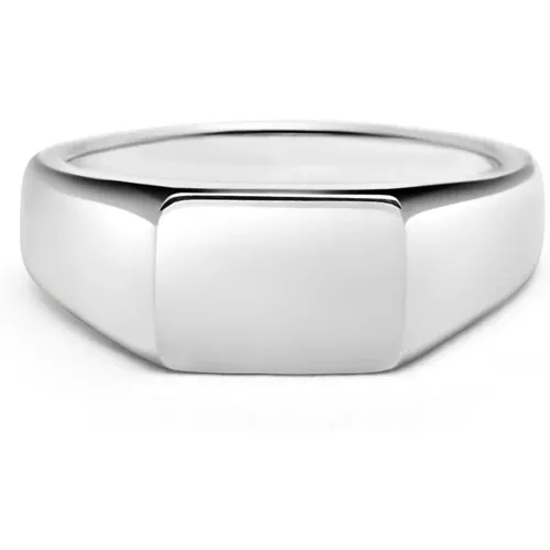 Men's Rectangle Sterling Silver Signet Ring - Nialaya - Modalova