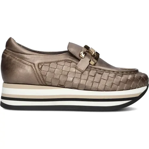 Bronzene Slip-On Schuhe für Damen - Softwaves - Modalova