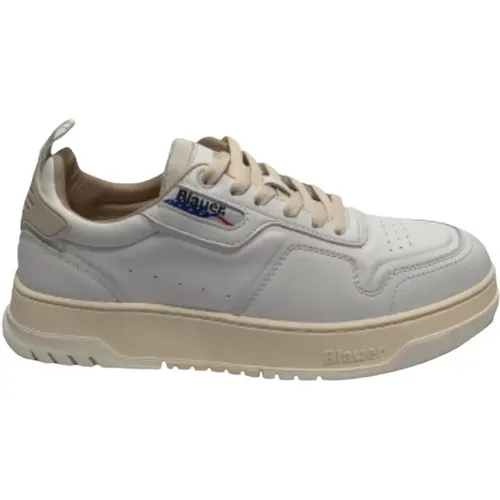 Men`s Leather Sneakers Harper Model , male, Sizes: 11 UK - Blauer - Modalova