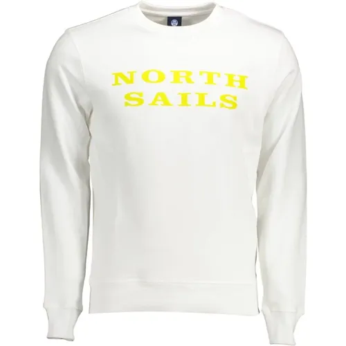 Weißer Crewneck Sweatshirt mit Langen Ärmeln und Druck - North Sails - Modalova