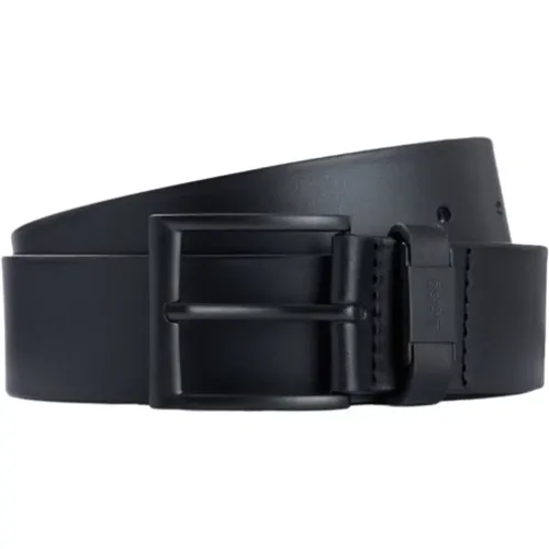 Minimalist Leather Belt with Matte Buckle , male, Sizes: 95 CM, 100 CM - Hugo Boss - Modalova