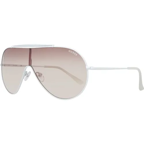 Weiße Damen-Sonnenbrille mit Mono-Linse - Guess - Modalova