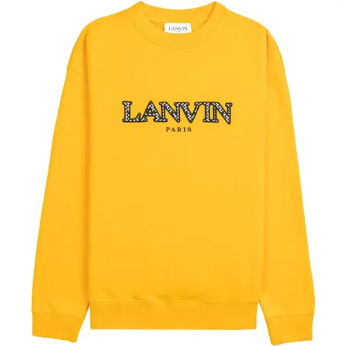 Klassischer Gelber Bestickter Sweatshirt , Herren, Größe: L - Lanvin - Modalova
