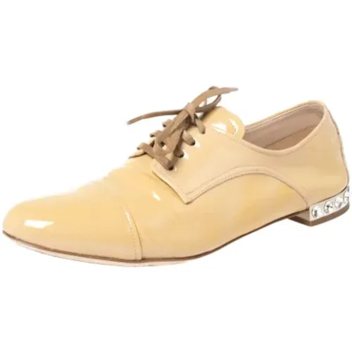 Pre-owned Leather flats , female, Sizes: 3 UK - Miu Miu Pre-owned - Modalova