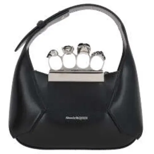 Smooth Leather Handbag with Silver Hardware and Removable Chain Strap , female, Sizes: ONE SIZE - alexander mcqueen - Modalova