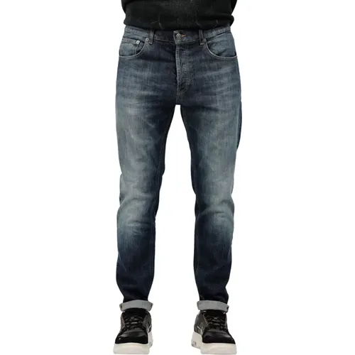 Dunkle Denim Karottenjeans Stretch , Herren, Größe: W35 - Dondup - Modalova