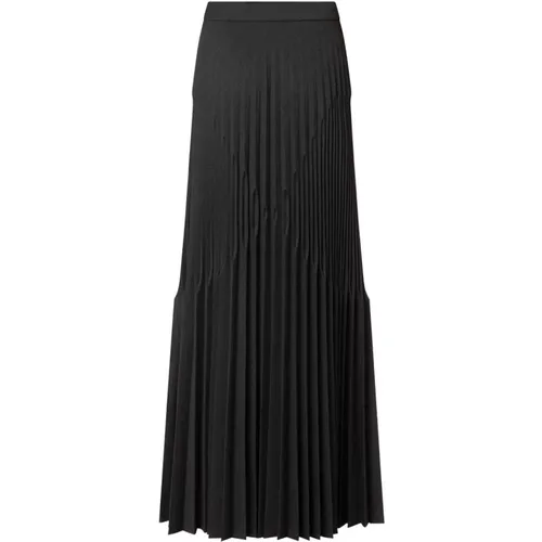 Charcoal Grey Pleated Maxi Skirt , female, Sizes: S - alberta ferretti - Modalova