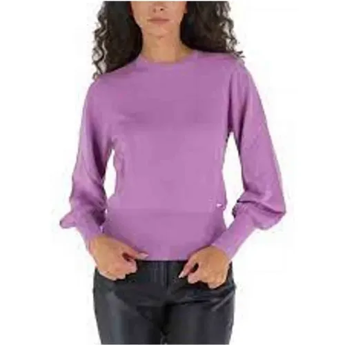 Lila Pullover Gerippte Bündchen Puffärmel - Armani Exchange - Modalova