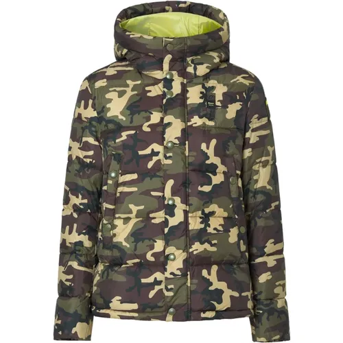 Military Jacket with Hood , male, Sizes: M, L - Blauer - Modalova