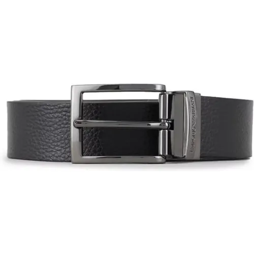Reversible Leather Belt , male, Sizes: ONE SIZE - Emporio Armani - Modalova