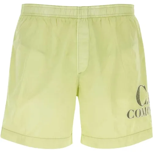 Lime nylon swimming shorts , male, Sizes: M, L, S - C.P. Company - Modalova