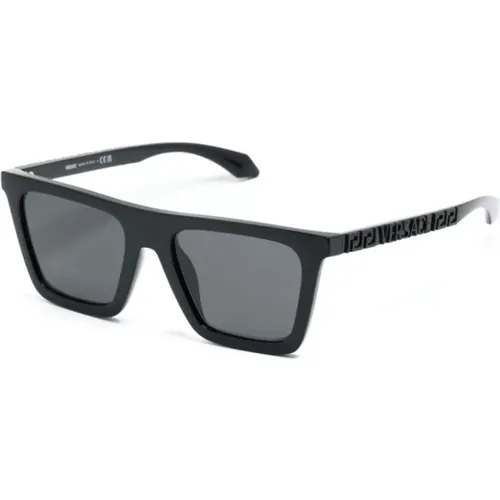 Schwarze Sonnenbrille mit Original-Etui,Blaue Sonnenbrille mit Originalzubehör,Stilvolle Sonnenbrille Schwarz GB1/87,Stilvolle Sonnenbrille in Farbe - Versace - Modalova
