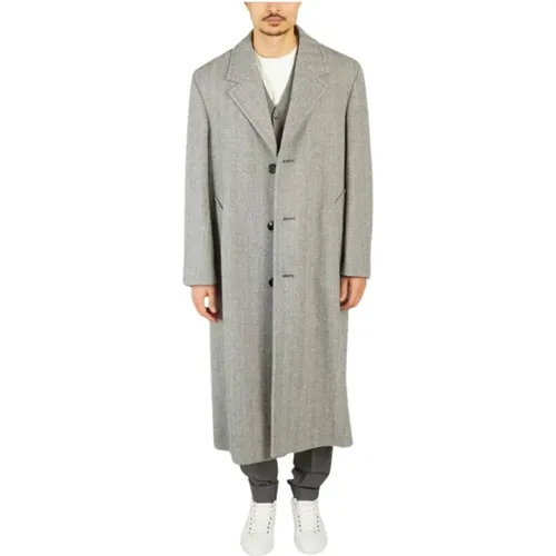 Long Oversized Buttonhole Front Coat , male, Sizes: L, M - Ami Paris - Modalova