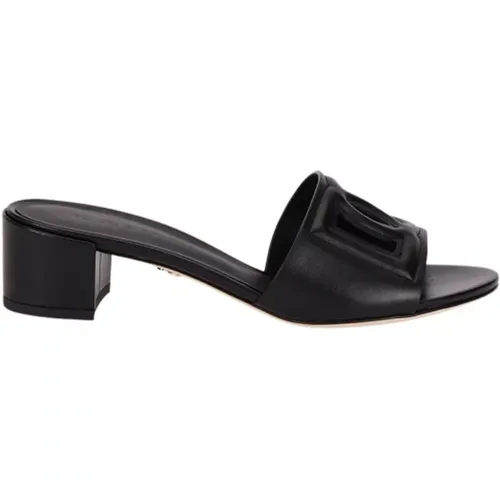 Calfskin Mule with 4cm Heel , female, Sizes: 3 UK, 4 UK - Dolce & Gabbana - Modalova