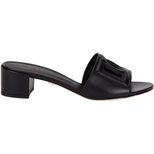 Calfskin Mule with 4cm Heel , female, Sizes: 5 UK, 2 UK, 3 UK, 4 UK, 6 UK - Dolce & Gabbana - Modalova