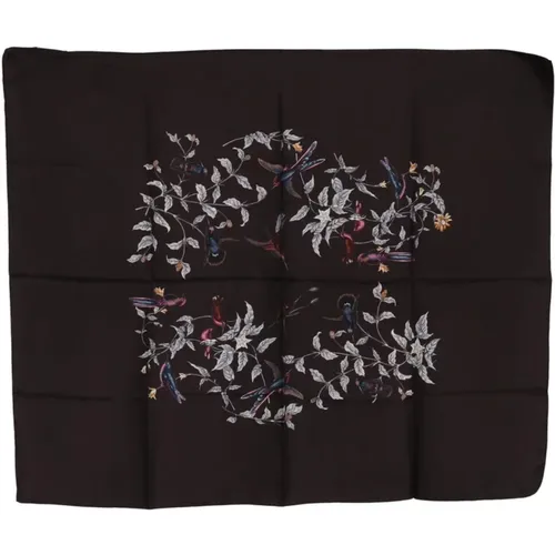 Brown Silk Logo Scarf Wrap , female, Sizes: ONE SIZE - Dolce & Gabbana - Modalova