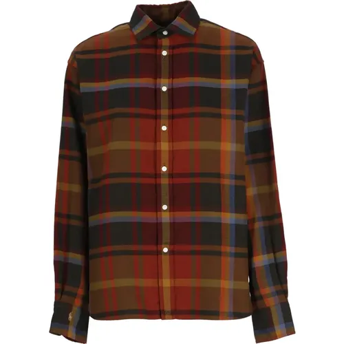 Bordeaux Tartan Baumwollhemd für Frauen , Damen, Größe: XS - Ralph Lauren - Modalova