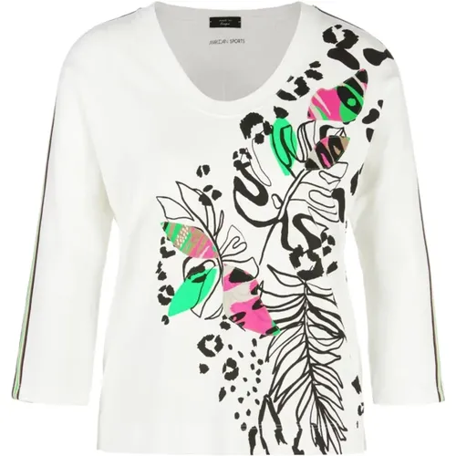 T-Shirt mit Kimonoärmeln und Asymmetrischem Print , Damen, Größe: S - Marc Cain - Modalova