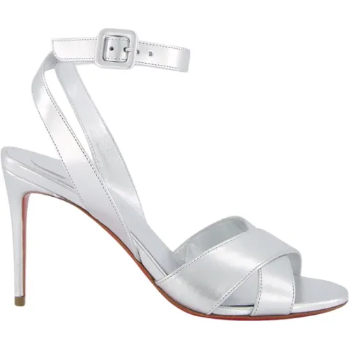 Mariza 85mm Metallic Leather Sandals , female, Sizes: 8 UK, 2 UK - Christian Louboutin - Modalova