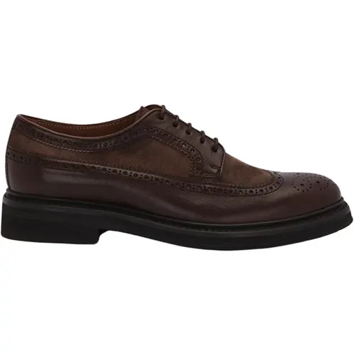 Mocha Kangaroo Leather Walton Derby Brogue Pala Vega Trapado , Herren, Größe: 40 EU - Lottusse - Modalova