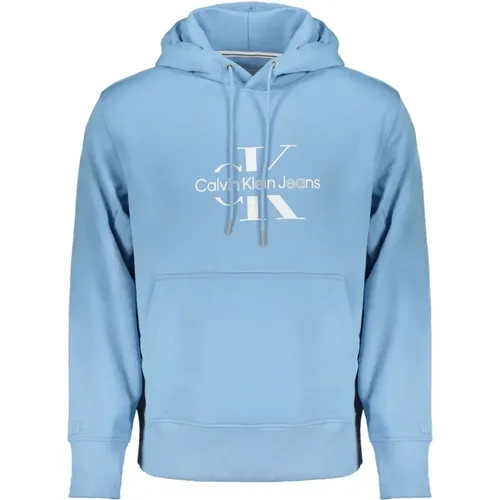 Blaue Kapuzenpullover mit Zentraltasche - Calvin Klein - Modalova