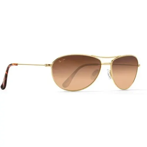 Goldene Baby Beach Sonnenbrille , Herren, Größe: 56 MM - Maui Jim - Modalova