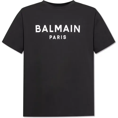 T-Shirt mit bedrucktem Logo , Herren, Größe: S - Balmain - Modalova