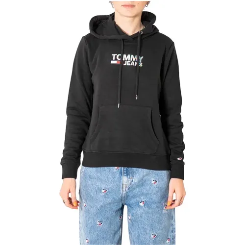 Printed Hooded Sweatshirt , female, Sizes: XS - Tommy Jeans - Modalova