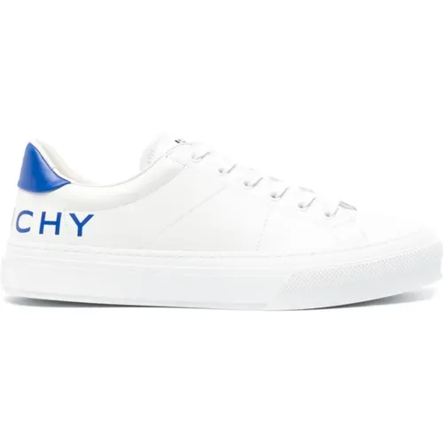 Weiße Sneakers mit Blau/Weißem Logo-Print , Herren, Größe: 41 EU - Givenchy - Modalova