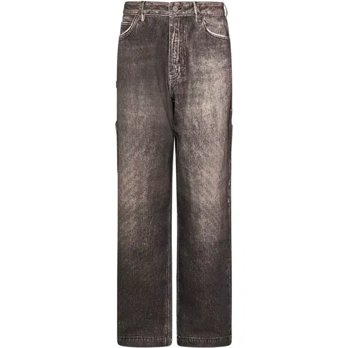 Graue Wide-Leg Jeans Aw24 , Herren, Größe: W30 - Emporio Armani - Modalova