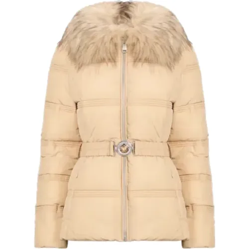 Beige Felljacke mit Gürtel Guess - Guess - Modalova