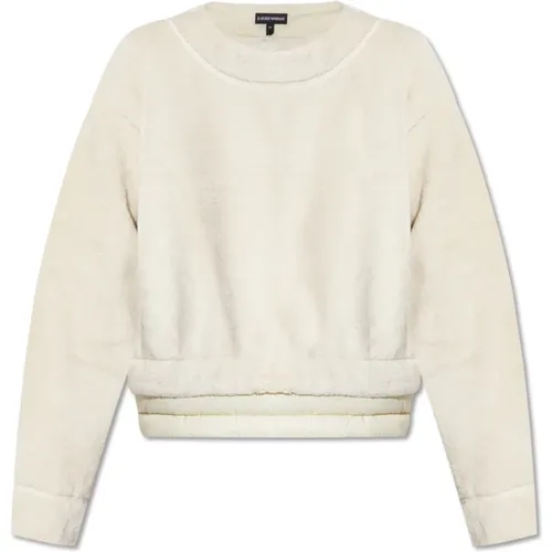 Fleece-Sweatshirt , Damen, Größe: M - Emporio Armani - Modalova