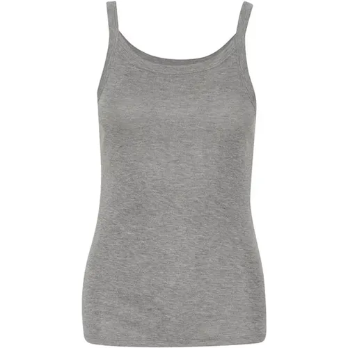 Rollkragen Tank Top Grau Melange , Damen, Größe: M - Soaked in Luxury - Modalova