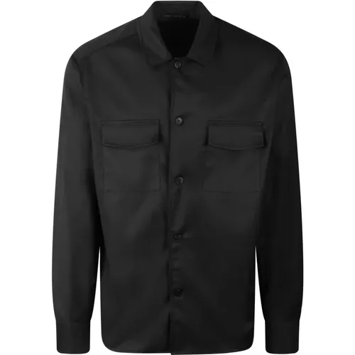 Casual Overshirt mit Fronttaschen , Herren, Größe: S - Low Brand - Modalova