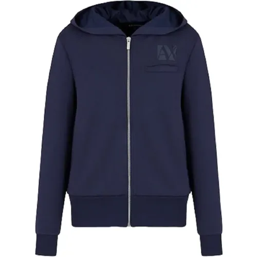 Hooded Sweatshirt Simple Design , female, Sizes: S, M, L, XS - Armani Exchange - Modalova