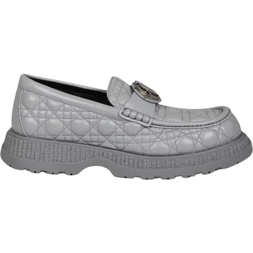 Luxurious Leather Loafers with Charm Buckle , male, Sizes: 9 UK - Dior - Modalova
