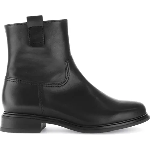 Schwarze Leder-Stiefeletten , Damen, Größe: 39 EU - Gabor - Modalova