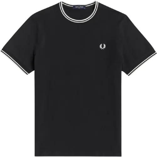 Classic Double Stripe Crew Neck T-shirt , male, Sizes: L, XL, 2XL, M - Fred Perry - Modalova